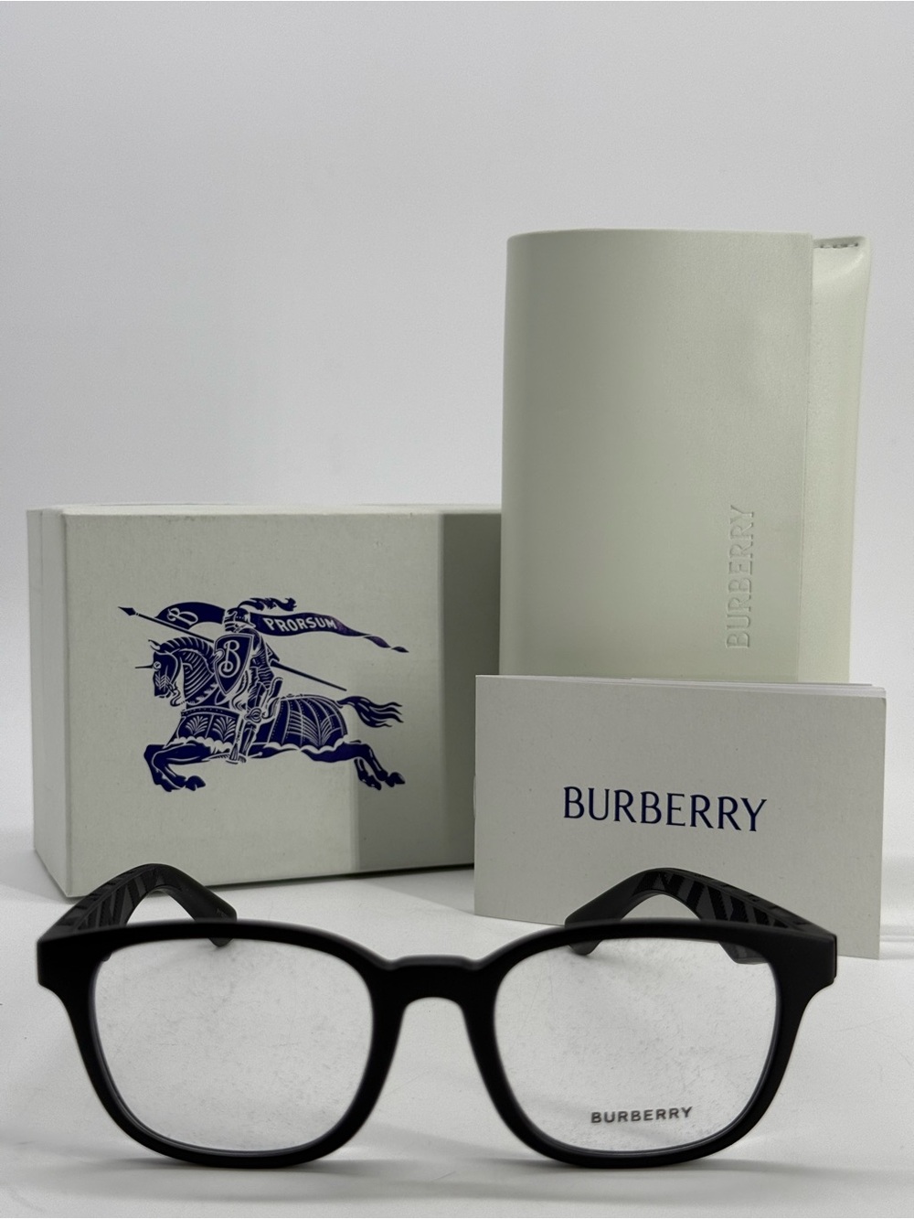 Burberry Black Men's Optical Glasses — Rounded Square Frame